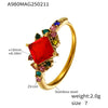 Wholesale Light Luxury Electroplated 316L Stainless Steel Zircon Geometric Ring For Women