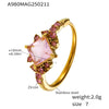 Wholesale Light Luxury Electroplated 316L Stainless Steel Zircon Geometric Ring For Women