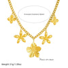 Wholesale Light Luxury Elegant Gold Plated Stainless Steel Five Petal Flower Pendant Coarse Chain Clavicle Necklace For Women