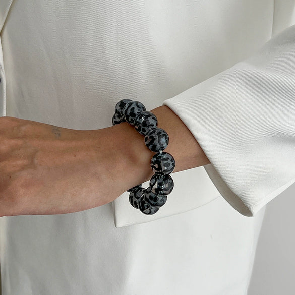 Wholesale Light Luxury Elegant Irregular Resin And Ccb Polished Bracelets For Women