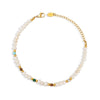 Wholesale Light Luxury Elegant Natural Stone Freshwater Pearl Jewelry With Geometric Shape Electroplated Bracelet And Hand Ring For Women