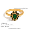 Wholesale Light Luxury Elegant Vintage Jewelry Stainless Steel 18K Gold Plated Geometric Ring For Women