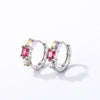 Wholesale Light Luxury Elegant Women's Copper Earrings Set With Zircon Inlay And Geometric Design