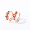 Wholesale Light Luxury Elegant Women's Copper Earrings Set With Zircon Inlay And Geometric Design