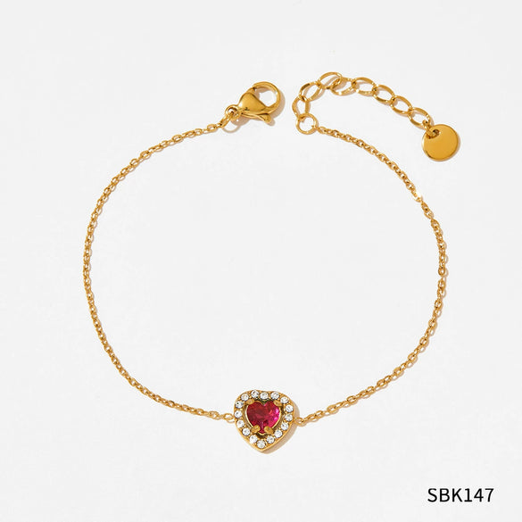 Wholesale Light Luxury Elegant Women's Love Jewelry Set With Emerald Zircon Stainless Steel Necklace Earrings Bracelet Electroplated
