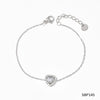 Wholesale Light Luxury Elegant Women's Love Jewelry Set With Emerald Zircon Stainless Steel Necklace Earrings Bracelet Electroplated