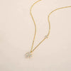 Wholesale Light Luxury Elegant Women's S925 Sterling Silver Twin Four Leaf Clover Pendant Necklace With 18K Gold Plated And O Word Chain