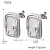 Wholesale Light Luxury Enamel Glaze Geometric Stainless Steel Earrings With Electroplating