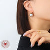 Wholesale Light Luxury Exaggerated Imitation Pearl Earrings For Women 316L Stainless Steel 18K Gold Plated Ear Jewelry