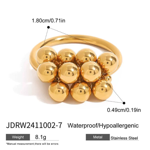 Wholesale Light Luxury Exaggerated Niche Titanium Steel Ring With Geometric Pattern Electroplated Treatment