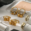 Wholesale Light Luxury Exaggerated Niche Titanium Steel Ring With Geometric Pattern Electroplated Treatment