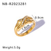 Wholesale Light Luxury Exquisite Pearl Geometric Ring In Stainless Steel With 18K Furnace Vacuum Plating For Women And Men