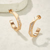 Wholesale Light Luxury Fashion Geometric Triangle And Rhombus Pattern Diamondencrusted Cshaped Titanium Steel And Stainless Steel Earrings Hoops And Studs Unisex Jewelry