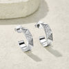 Wholesale Light Luxury Fashion Geometric Triangle And Rhombus Pattern Diamondencrusted Cshaped Titanium Steel And Stainless Steel Earrings Hoops And Studs Unisex Jewelry