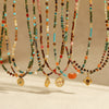 Wholesale Light Luxury Fashion Natural Stone Stainless Steel Clavicle Necklace With Geometric Pattern And Electroplating