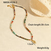 Wholesale Light Luxury Fashion Natural Stone Stainless Steel Clavicle Necklace With Geometric Pattern And Electroplating