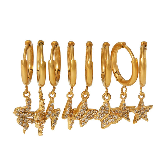 Wholesale Light Luxury Fashion Stainless Steel Earrings With Animals Zodiac Pattern And Electroplating Treatment