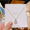 Wholesale Light Luxury Fashion Titanium Steel Women's Fourleaf Clover Pendant Necklace With Diamond Design