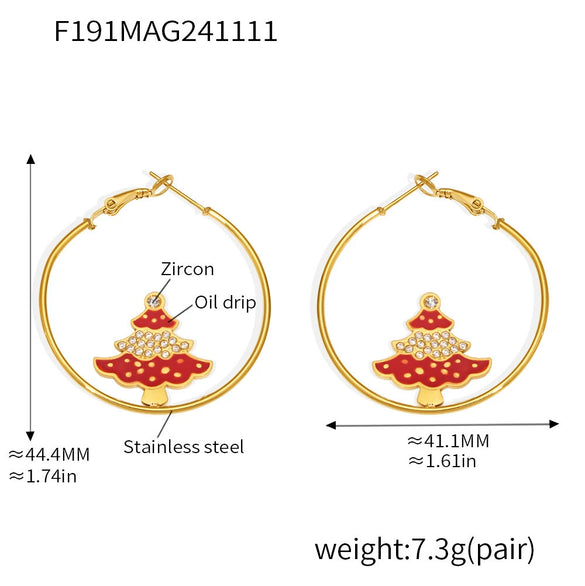 Wholesale Light Luxury Ferris Wheel And Bell Jewelry Set For Women Made Of Stainless Steel Zircon And Colored Glaze With Electroplating Design