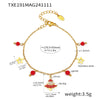 Wholesale Light Luxury Ferris Wheel And Bell Jewelry Set For Women Made Of Stainless Steel Zircon And Colored Glaze With Electroplating Design