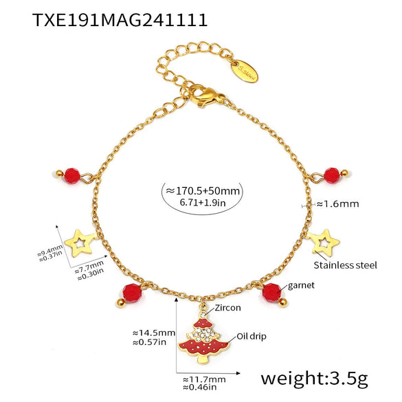 Wholesale Light Luxury Ferris Wheel And Bell Jewelry Set For Women Made Of Stainless Steel Zircon And Colored Glaze With Electroplating Design