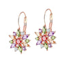 Wholesale Light Luxury Flower Zircon Earrings Copper Electroplated For Women