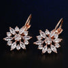 Wholesale Light Luxury Flower Zircon Earrings Copper Electroplated For Women