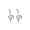 Wholesale Light Luxury French Retro Style Copper Leaf Zirconia Tassel Earrings For Women