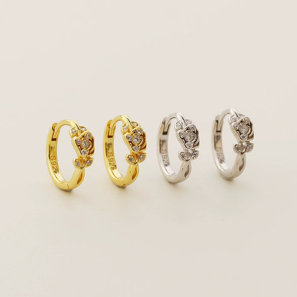 Wholesale Light Luxury French Style S925 Silver Ear Buckle Retro Flower Design Earrings For Women
