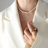 Wholesale Light Luxury Freshwater Pearl Necklace With Letter Pendant Titanium Steel Gold Plated Electroplated