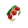 Wholesale Light Luxury Fruit Pattern Copper Ring With Zirconia For Women