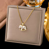 Wholesale Light Luxury Geometric Animal Zodiac 18K Real Gold Plated Copper Pendant Flash O Chain Necklace For Women