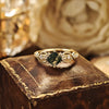 Wholesale Light Luxury Geometric Aquatic Agate Ring Made Of S925 Sterling Silver Plated With 14K Gold For Women