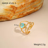 Wholesale Light Luxury Geometric Blue Zircon Stainless Steel 18K Gold Plated Ring And Bracelet For Women