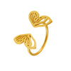 Wholesale Light Luxury Geometric Butterfly Opening Ring For Ladies Made Of Stainless Steel With Electroplating