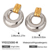 Wholesale Light Luxury Geometric Circle Contrasting Color Earrings In Titanium Steel With Electroplating