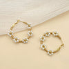 Wholesale Light Luxury Geometric Colorful Rice Beads Flower Handmade Electroplated Stainless Steel Earrings For Ladies