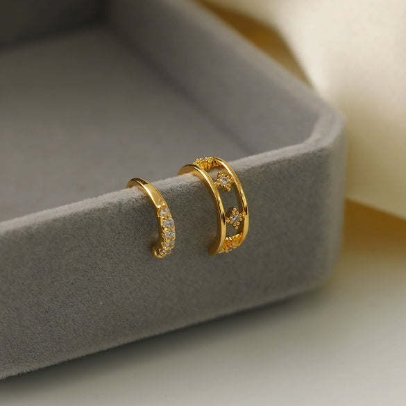Wholesale Light Luxury Geometric Copper Earrings For Women With Electroplating Treatment And Clipon Style