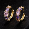 Wholesale Light Luxury Geometric Copper Earrings Inlaid With Multicolor Zircon