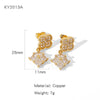 Wholesale Light Luxury Geometric Copper Electroplated Diamondstudded Women's Earrings