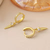 Wholesale Light Luxury Geometric Copper Electroplated 18K Gold Zircon Studded Hoop Earrings For Women