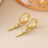 Wholesale Light Luxury Geometric Copper Electroplated 18K Gold Zircon Studded Hoop Earrings For Women