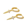 Wholesale Light Luxury Geometric Copper Electroplated 18K Gold Zircon Studded Hoop Earrings For Women