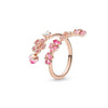 Wholesale Light Luxury Geometric Copper Electroplated Rose Gold Peach Blossom Open Style Women's Couple Ring