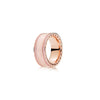 Wholesale Light Luxury Geometric Copper Electroplated Rose Gold Peach Blossom Open Style Women's Couple Ring