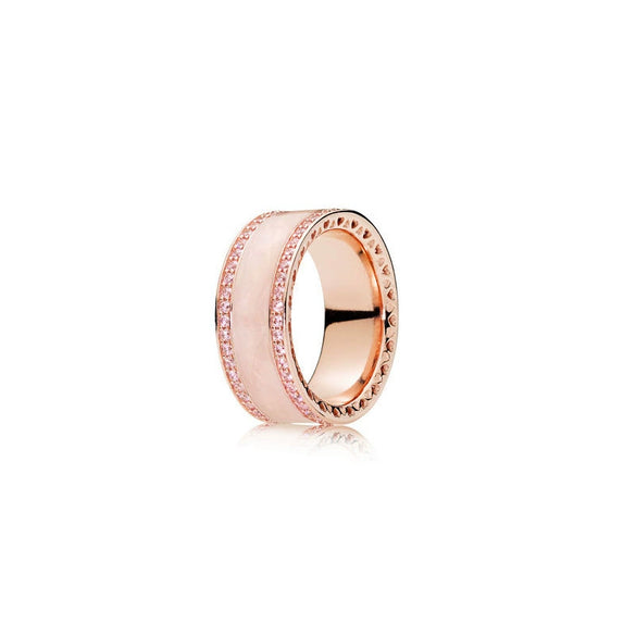 Wholesale Light Luxury Geometric Copper Electroplated Rose Gold Peach Blossom Open Style Women's Couple Ring