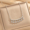 Wholesale Light Luxury Geometric Copper Inlaid Zircon Real Gold Plated Cross Chain Tassel Necklace For Women