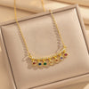 Wholesale Light Luxury Geometric Copper Inlaid Zircon Real Gold Plated Cross Chain Tassel Necklace For Women