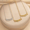 Wholesale Light Luxury Geometric Copper Inlaid Zircon Real Gold Plated Cross Chain Tassel Necklace For Women