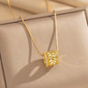 Wholesale Light Luxury Geometric Copper Zircon Inlaid Pendant Necklace With Real Gold Plating And Snake Bone Chain For Women